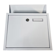 White Steel Lockable Post Box Outdoor Letter Mail Postbox Top-loading New
