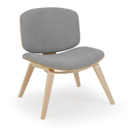 Modern Accent Chair Upholstered Side Chair with Curved Backrest-Natural