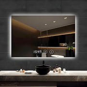 Large Rectangular LED Bathroom Mirror with illumination, Anti-Fog, Wall Mount