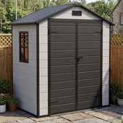 Plastic Garden Shed 6x4 with Floor & Window Waterproof Outdoor Storage Shed Tool