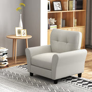 Tufted Upholstered Living Room Chair Reading Armchair-Beige