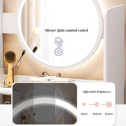 Dressing Table With LED Lights Vanity Makeup Desk Wooden Bedroom Furniture Desk