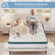 Double Mattress 135cm x190cm, 25cm Deep Memory Foam & Pocket Spring Mattress
