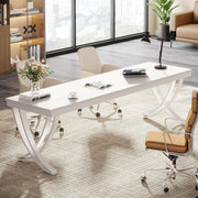 78.7'' Extra Long 2 Person Desk, Modern Office Computer Desk Study Writing Table