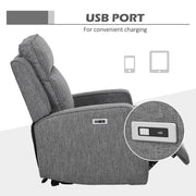 Electric Armchair, Fabric Recliner Chair with USB Port, Charcoal Grey
