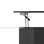 Black Lift Top Coffee !SALE! Table LED Lights Hidden Storage High Gloss Modern