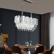 Luxury Crystal Chandelier for Dining Room,10 Lights Modern Crystal Pendant Light