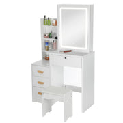 Dressing Table With Drawers Mirror Stool Set Makeup Desk Vanity Table Bedroom