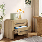 Wooden Nightstand with 2 Drawers, 27.55