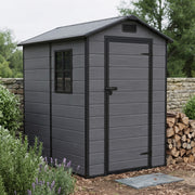 Weatherproof Plastic Garden Shed 4X6ft Outdoor Tool Storage House with Window