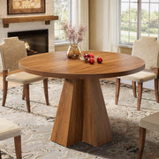 46.46-Inch Round Dining Table Modern Wooden Circle Kitchen Table for 2-4 People