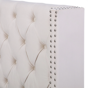 Ottoman Bed Gas Lift Storage Bed 4ft6 Double Bed Frame Velvet Upholstered Beige