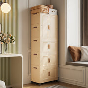 Large Foldable Wardrobe Storage Cabinet with Wheels Modular Plastic Closet