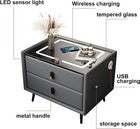 Smart Bedside Table with Light Phone Charging Modern Bedroom Furniture 2 Drawers