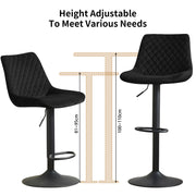 4PCS Swivel Bar Stools Velvet/Faux Suede Breakfast Adjustable Height Bar Chair