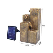 Solar Powered Garden Water Feature Outdoor Water Fountain Cascade with LED Light