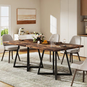 80cm Square Dinning Table for 4 People Industrial Kitchen Table with Metal Frame