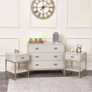 Large 3 Drawer Chest of Drawers and Pair of Bedside Tables bedroom furniture set