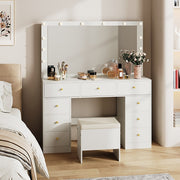 Dressing Table With Drawers Mirror Stool Set Makeup Desk Vanity Table Bedroom