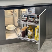 PullOut Kitchen Magic Corner Baskets Cupboard Larder Storage Shelf Rack Close UK