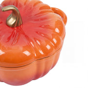 Pumpkin Shaped Enameled Cast Iron Casserole Pot with Lid Halloween Dutch Oven