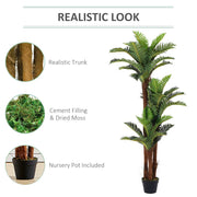 2ft-6FT Large Artificial Palm Tree Indoor Outdoor Potted Plant Home Office Decor