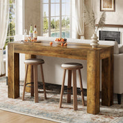 63'' Long Bar Table Modern Rectangular Counter Height Pub Table for Bistro,Bars
