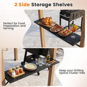 Outdoor Barbecue Canopy 263 x 151 cm Grilling Shelter with 2 Side Shelves