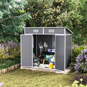 6x4 Large Plastic Shed Outdoor Garden Tools Storage House w/ Ventilation, Window
