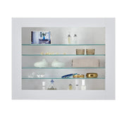 Insert/ Wall Mounted Display Shelf Storage Cabinet with Adjustable Glass Shelves
