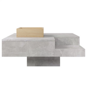 Square Coffee Table Grey !SALE! Marble Effect Storage Drawer Oak Living Room