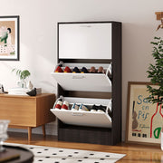 3 Drawer Shoe Cabinet Storage Cupboard Wooden Stand Rack Organiser Footwear Unit