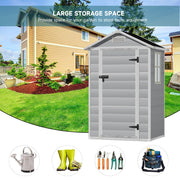 Plastic Garden Storage Shed Outdoor Storage House Tools Shed with Window & Floor