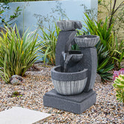 Electric Cascading Decor Fountain Outdoor Garden Water Feature LED Pump Statues