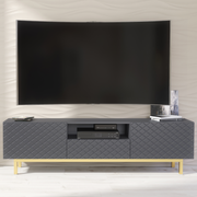TV Unit TV Stand Sideboard Cabinet Cupboard White Gold Carved Doors Storage 180