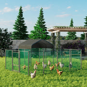 Large Iron Walk-in Chicken Run Coop Cage Hens Rabbit Dogs Ducks Chickens Poultry