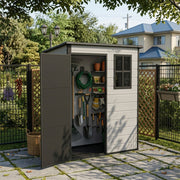 5X3FT Plastic Garden Shed with Floor & Window Lockable Outdoor Storage House UK