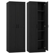Tall Kitchen Larder Cupboard Storage Pantry Black Freestanding Utility Cabinet