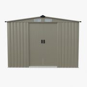 Garden Shed Apex Roof 8X6FT Metal With Free Foundation Base Tools Storage House