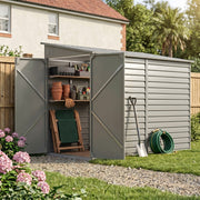 4.6 x 9ft Garden Storage Shed Lean to Metal Outdoor Tool House with Double Doors