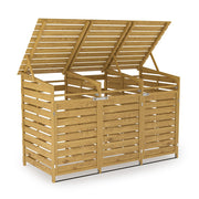 TRIPLE WHEELIE BIN STORAGE STORE SHED FOR RECYCLING HIDEAWAY OUTDOOR GARDEN TID