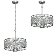 Crystal Chandelier w/Adjustable Height, 4-Light Ceiling Light Refurbished