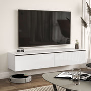 Wall Mounted TV Stand Unit with Storage and High Gloss Effect Refurbished