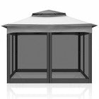 3.3x3.3m Pop Up Gazebo Garden Party Canopy Tent with Removable Mesh Sidewall UK