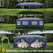 3x6m Outdoor Pop up Gazebo Heavy Duty Party Commercial Market Marquee W/ 6 Sides