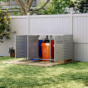 Wooden Triple Wheelie Bin Storage Store Outdoor Garden Rubbish Dustbin Shed UK