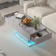 High Gloss LED Coffee Table Cocktail Center Table Modern Living Room Rectangle