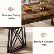 160cm Rectangular Dining Table for 4-6 Farmhouse Kitchen Table for Dining Room