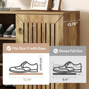 5-Tier Shoe Cabinet with Doors, Modern Wooden Shoe Rack Organizer for Entryway