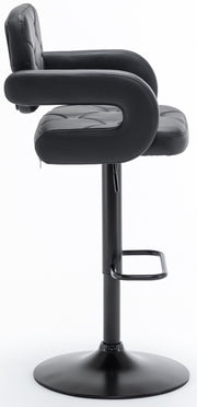 2 LARGE BAR STOOLS PLUSH SEAT GAS LIFT SWIVEL BREAKFAST KITCHEN BAR LARGE SEAT